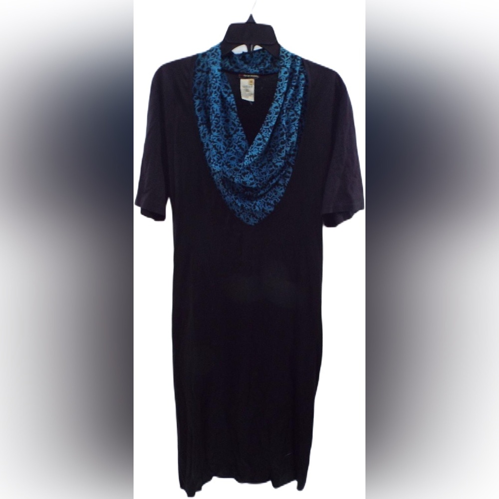 Roma Fendi 365 Women's Sheath Dress-Black/Turquoise Sz Medium - Picture 2 of 9